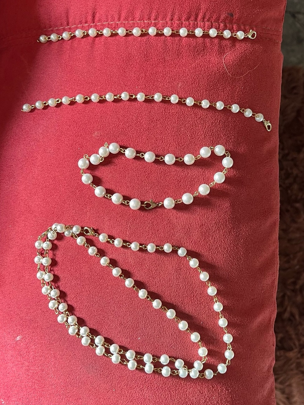 Necklace, bracelet and anklet set
